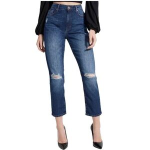 Guess It Girl Cut-Out High Rise Crop Jeans (Size 30)